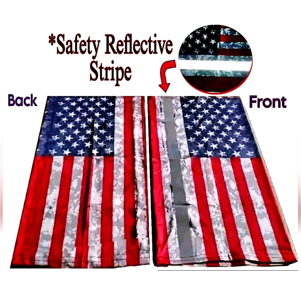 Tactical Reflective US Flag Hunting Balaclava Neck Gaiter Face Mask Scarf Headwr